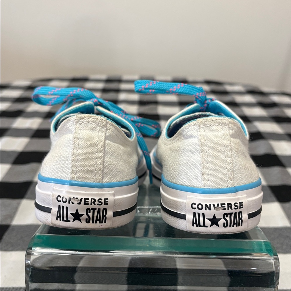 Converse All Star White Blue Low Lace Up Sneaker Shoes Women's Size 7.5 - Picture 4 of 13